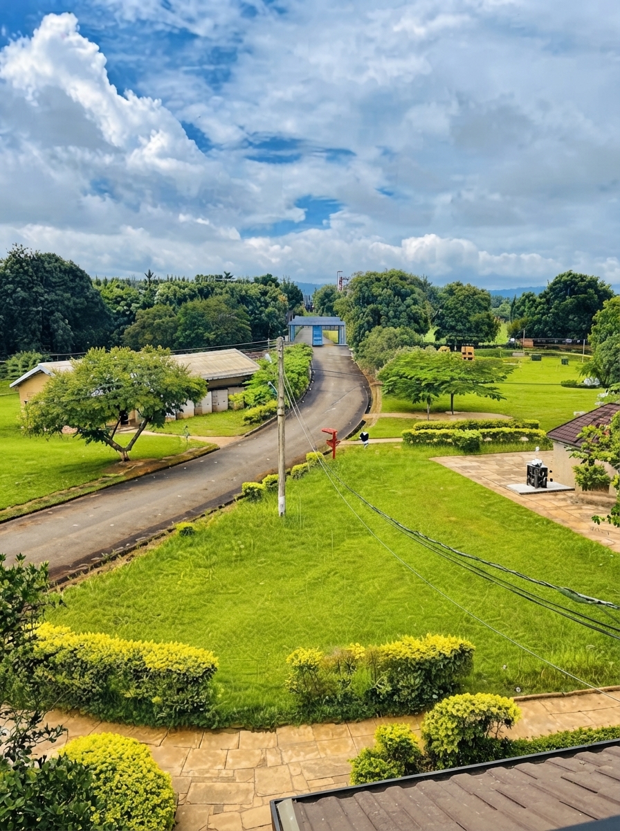 Aerial view of St. Paul Technical School (SPATS) campus in Kukurantumi